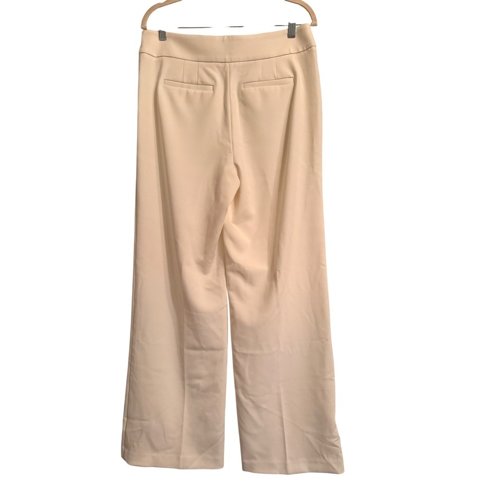 Old Money Neutral  Talbots Greenwich Wide Leg Pants Cream Sailor Trousers Sz 8 - Picture 2 of 13